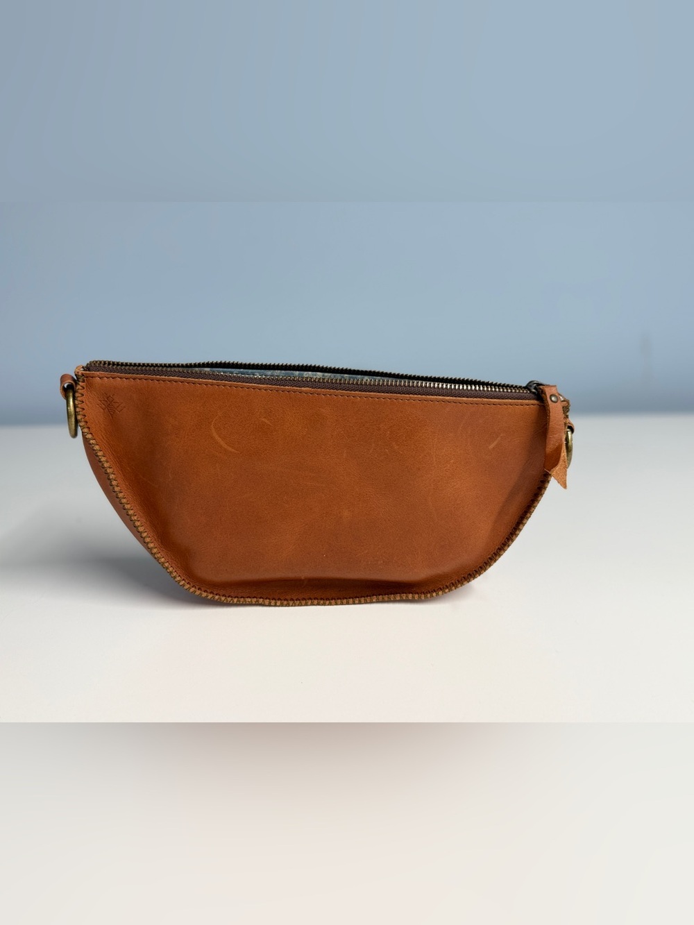 Classic Tan Leather Crossbody Pouch